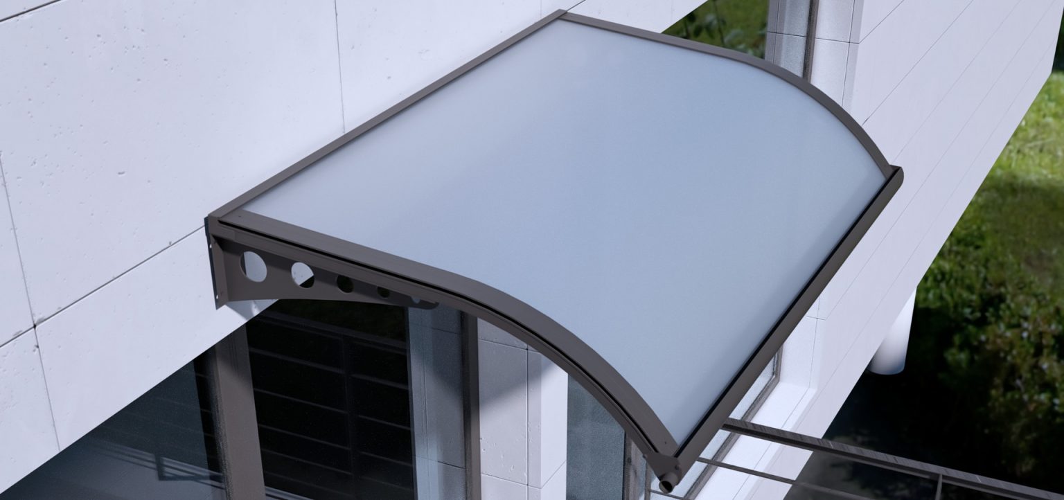 Pensilina Blinky In Alluminio E Policarbonato - 95x190 Cm, Grigio - Foto 5